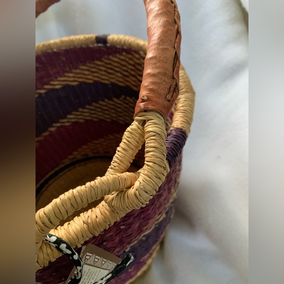 Handwoven Multicolor Farmers Market Basket Bag - Picture 4 of 8